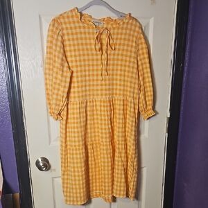 Nanette Lepore Yellow Checkered Blouse